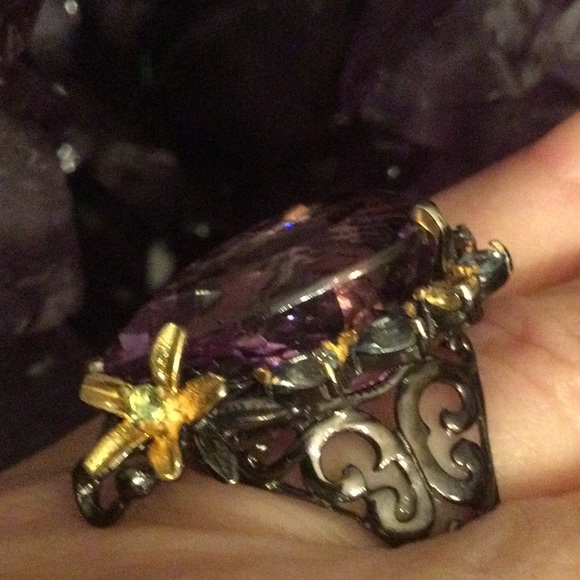 Super Stunning Genuine Top Quality Brazilian Amethyst Ring - Picture 7 of 14